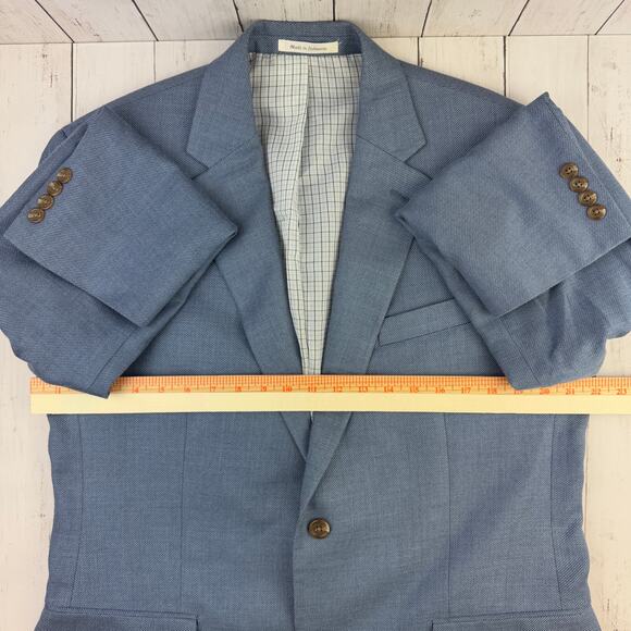 Lauren Ralph Lauren Blue Linen Blend 2 Button Single Breasted Blazer Size 42R - Picture 11 of 16